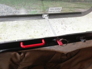 Ring through the handle prevents accidentally opening the window too far yet is easy to remove when needed.